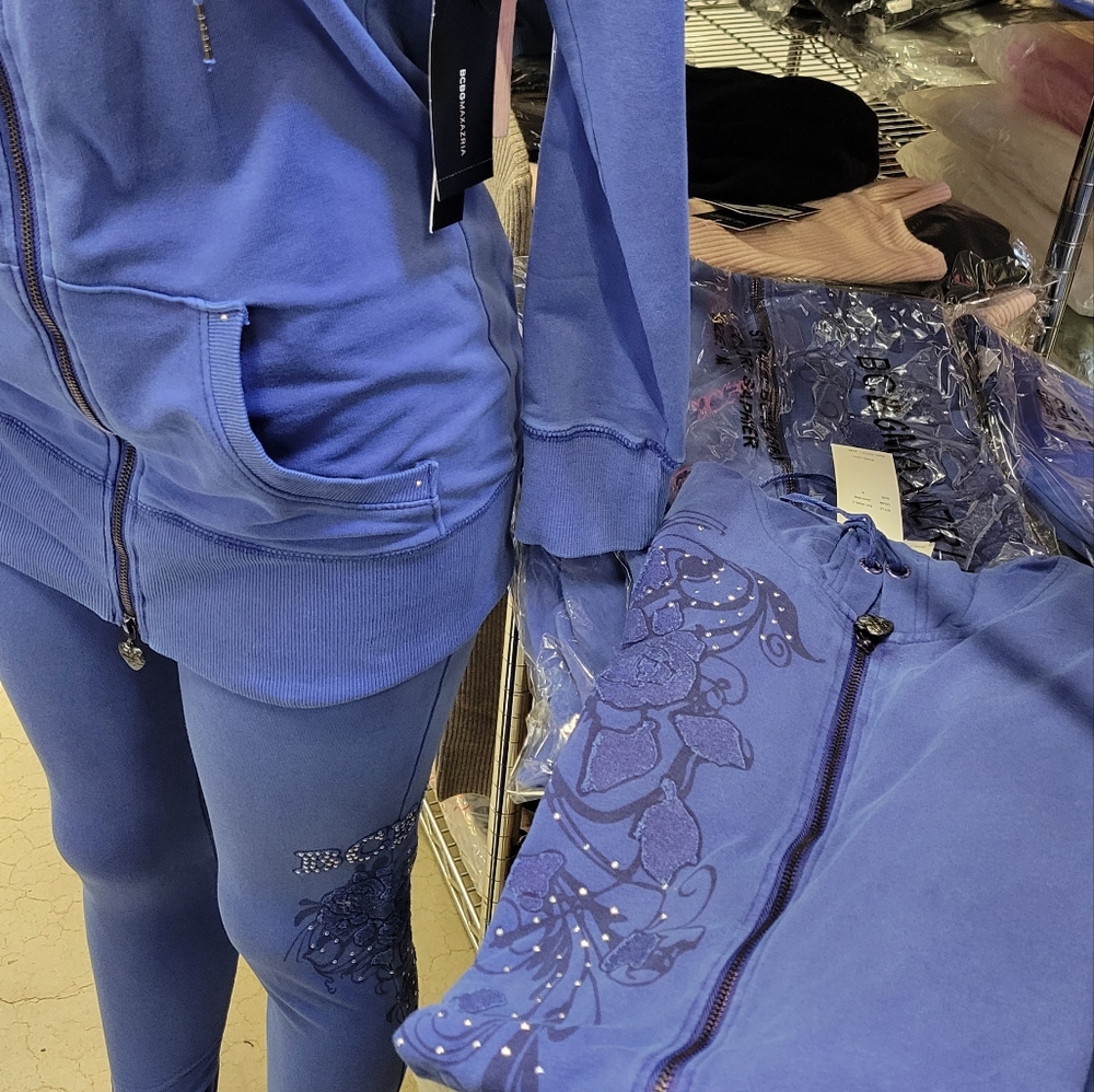 BCBG sweat suit/ color is darker than  picture.